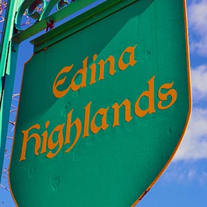 Edina Highlands neighborhood sign.