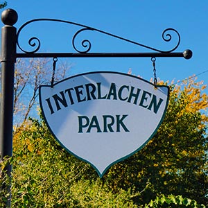 Interlachen Park neighborhood sign.
