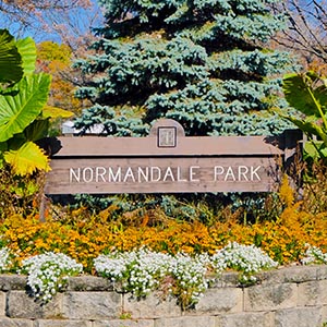 Normandale Park entrance sign.