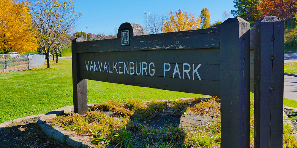 Van Valkenburg Park entrance sign.